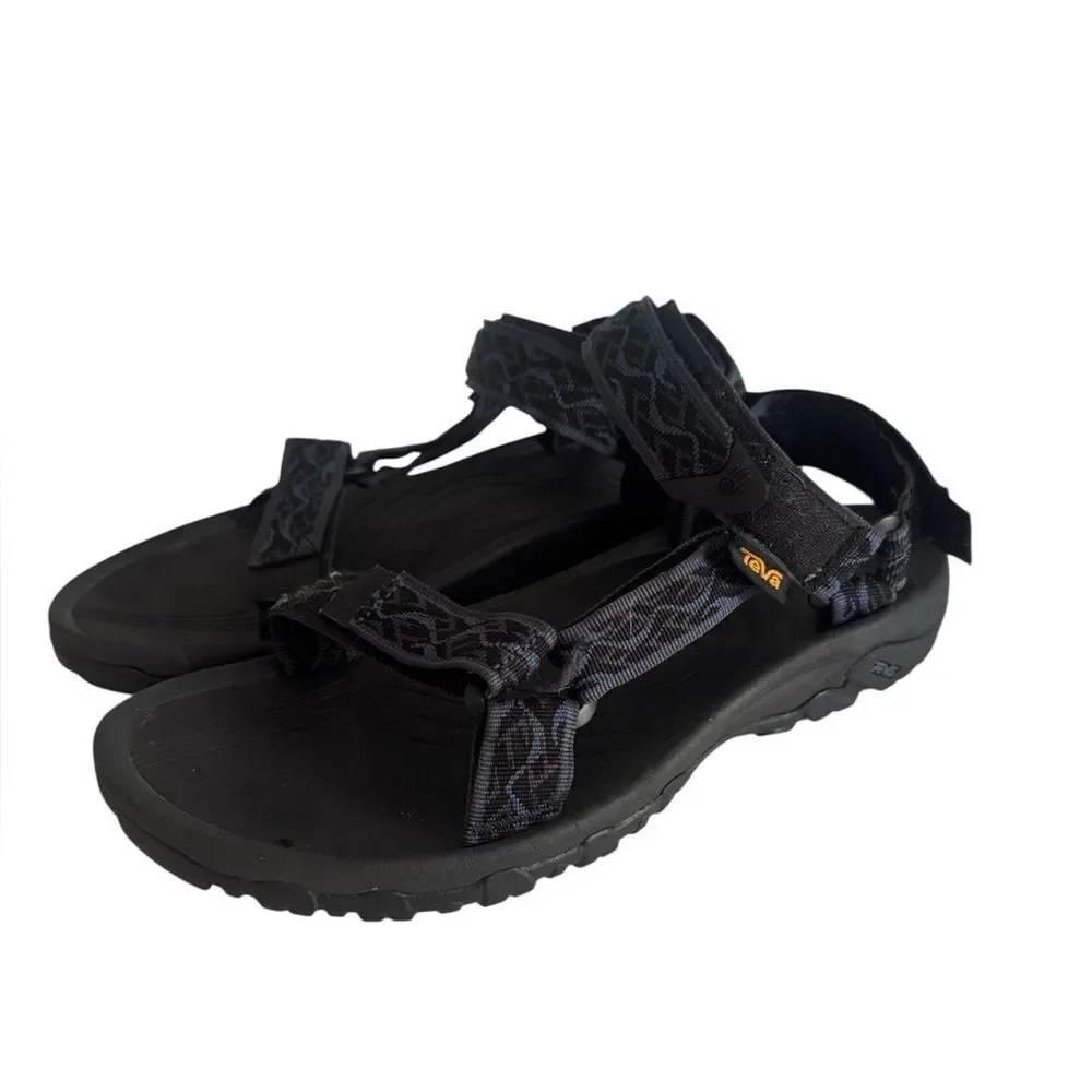 Teva Men's Black Patterned Sandals EUC